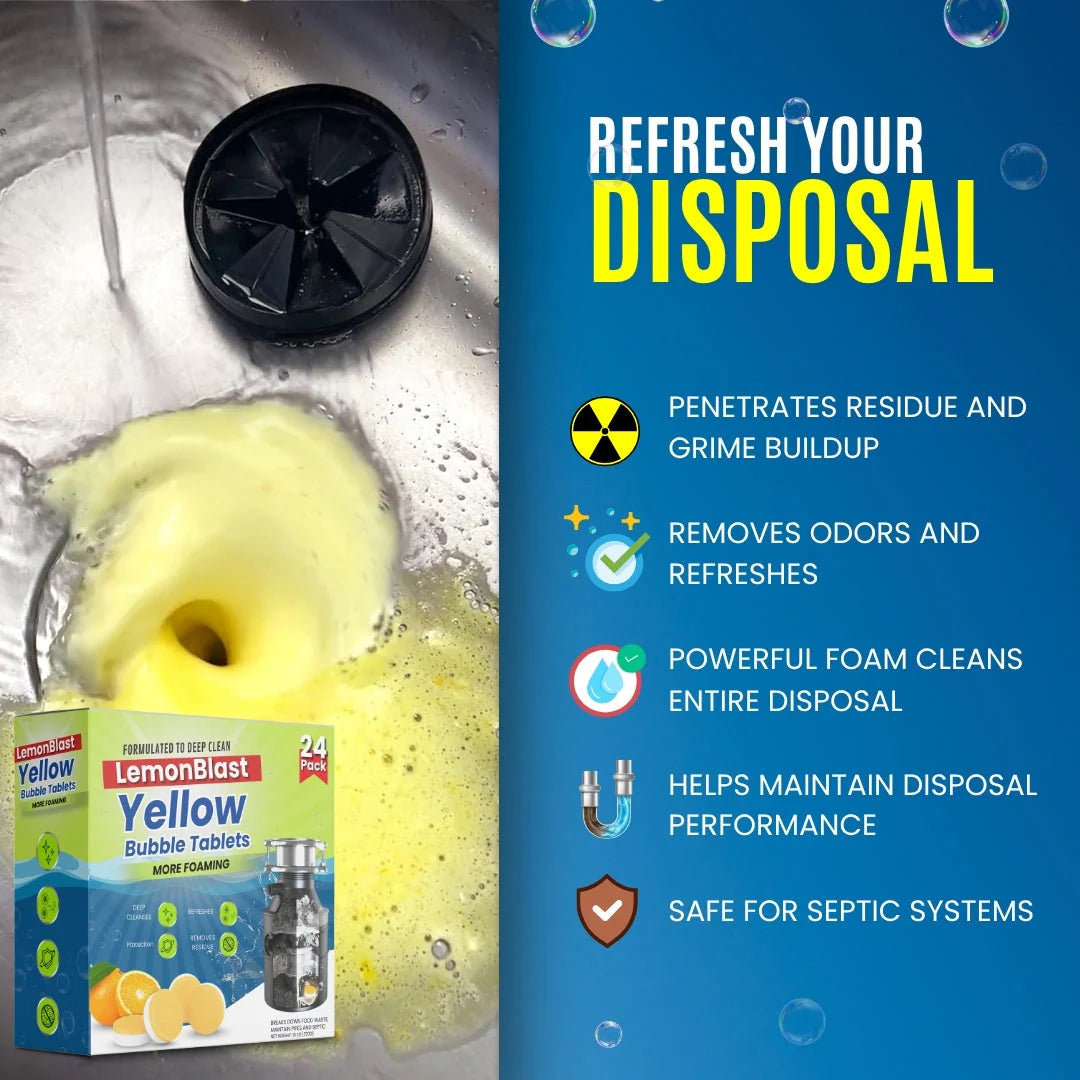 LemonBlast Yellow Bubble Tablet Cleaner (Buy 1 Get 1 Free*)