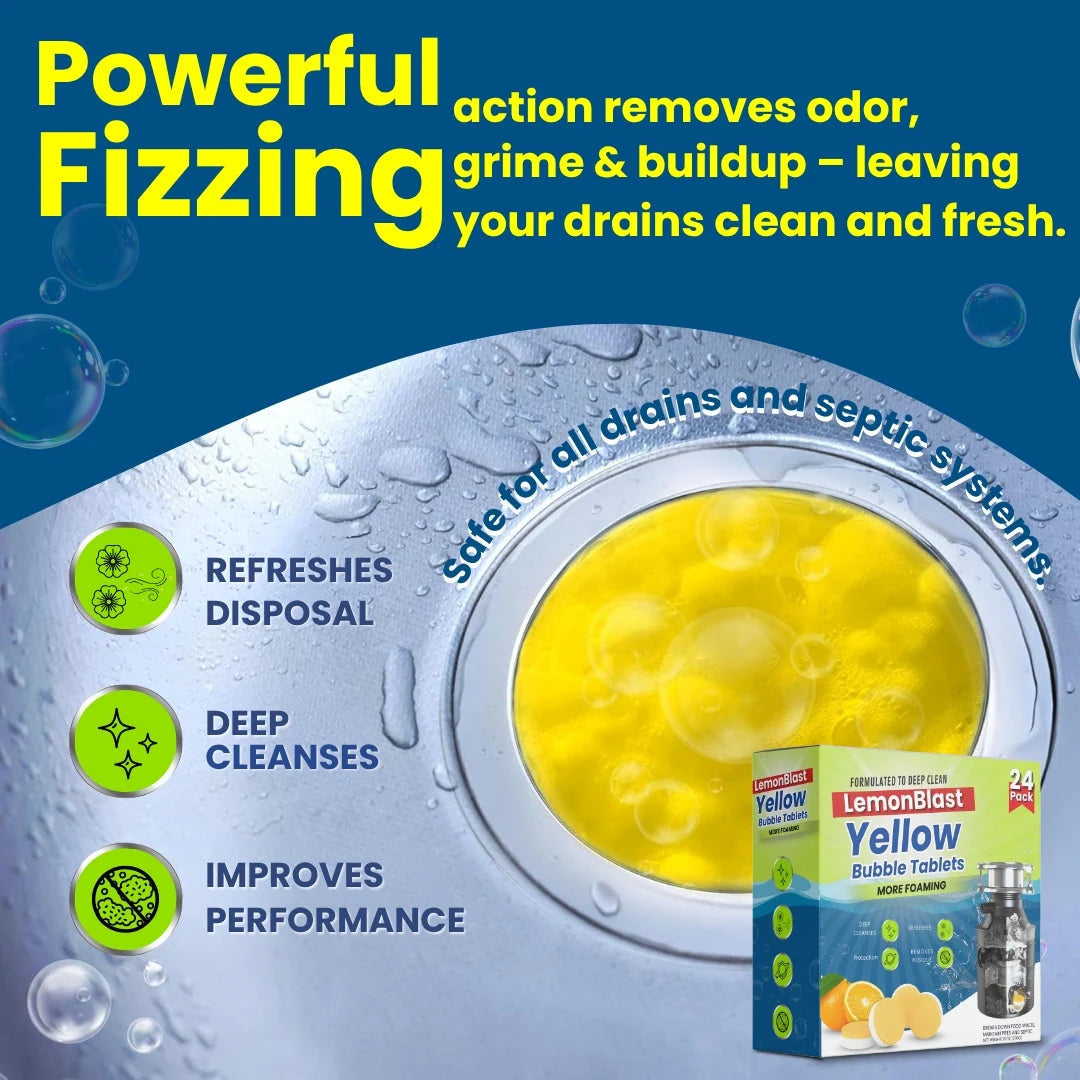 LemonBlast Yellow Bubble Tablet Cleaner (Buy 1 Get 1 Free*)