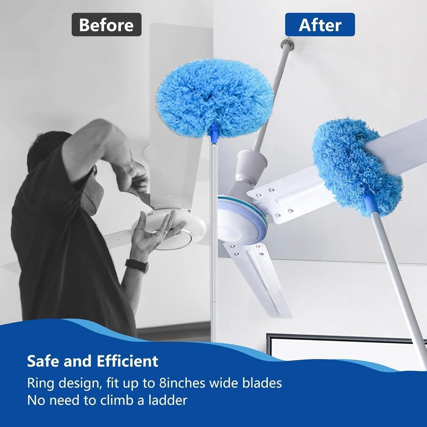 Extendable Dust Buster Mop - (Ceiling fans & Under sofas & beds etc.)